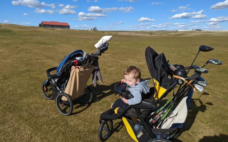 Golf Push Cart With Proper Sized Baby Seat